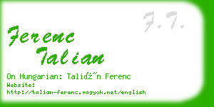 ferenc talian business card